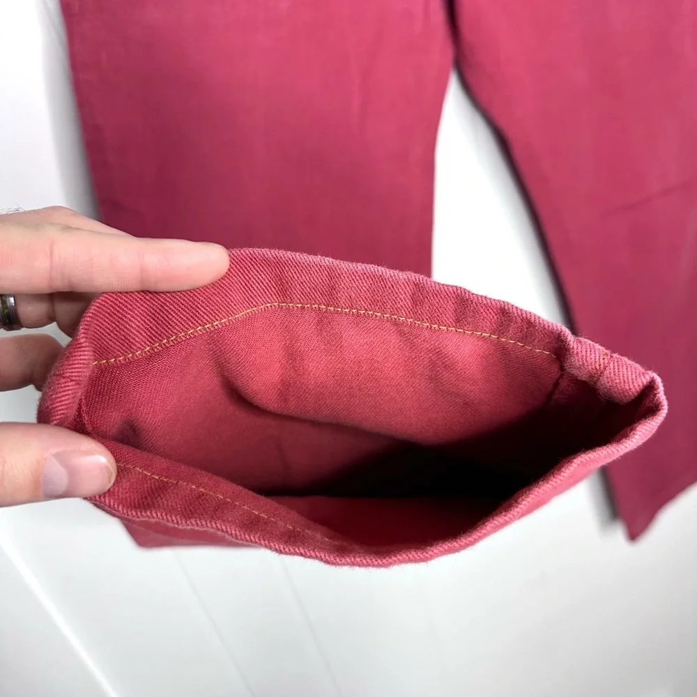 PT01 Carnaby’s Denim Red Pink Trentaquattro Button Fly Chino Pants Trousers - Picture 9 of 12